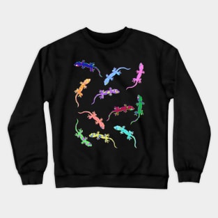 Glitchy Geckos doodle Pattern Crewneck Sweatshirt